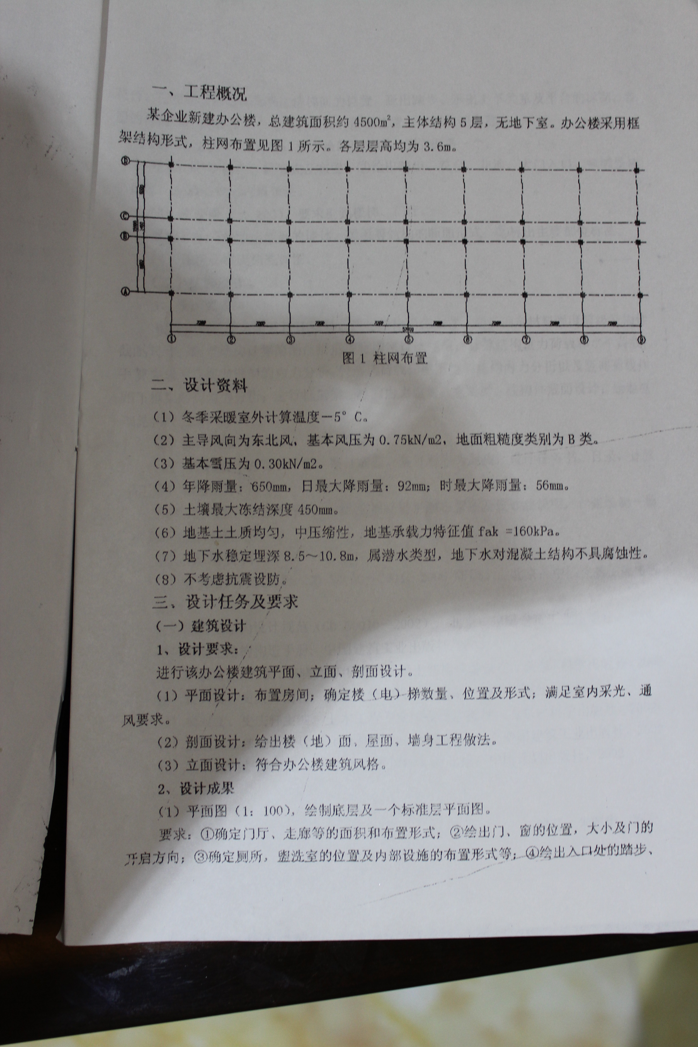 【5层】办公楼全套设计（4390平，含任务书，计算书，建筑图，结构图）